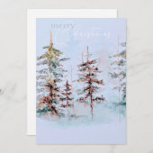 Elegante Waterverf Christmas Pine Forest Feestdagenkaart (Voorkant / Achterkant)