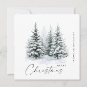 Elegante Waterverf Christmas Pine Tree Corporate Feestdagenkaart (Voorkant)