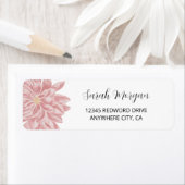 Elegante Waterverf Chrysanthemum retouradres Etiket (Insitu)