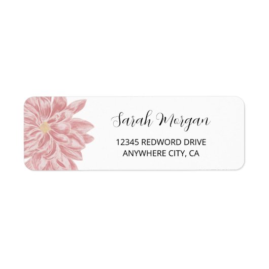 Elegante Waterverf Chrysanthemum retouradres Etiket (Voorkant)