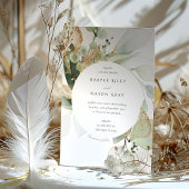 Elegante Waterverf Circle Groen Goud Bladgroen Kaart