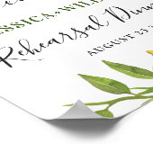 Elegante waterverf citroen groen REHEARSAL DINER Poster (Hoek)