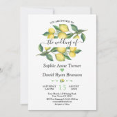 Elegante Waterverf Citroen Mediterraanse Huwelijk Kaart (Voorkant)