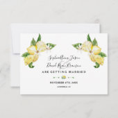 Elegante Waterverf Citroen Tropische Huwelijksschr Save The Date (Achterkant)