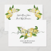 Elegante Waterverf Citroen Tropische Huwelijksschr Save The Date (Voorkant / Achterkant)