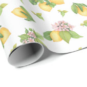 Elegante Waterverf citroenen en groen Cadeaupapier (Rol Hoek)