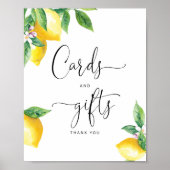 Elegante waterverf citroenen Kaarten en cadeaus Poster (Voorkant)