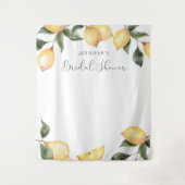 Elegante waterverf citroenkleurige bruids-shower w wandkleed (Voorkant)