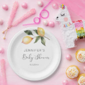 Elegante waterverf citroentje babyshower papieren bordje (Feest)