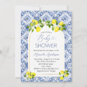 Elegante Waterverf Citrus Lemon Baby shower Kaart (Voorkant)