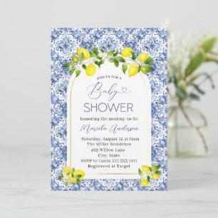 Elegante Waterverf Citrus Lemon Baby shower Kaart