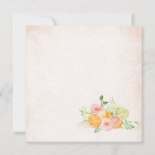 Elegante Waterverf Citrus Pink Flowers Afstuderen Kaart (Achterkant)