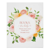 Elegante Waterverf Citrus Pink Flowers baby showe Perfect Poster (Voorkant)