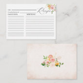 Elegante Waterverf Citrus Pink Flowers Bruids Show Informatiekaartje (Voorkant / Achterkant)