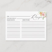 Elegante Waterverf Citrus Pink Flowers Bruids Show Informatiekaartje (Voorkant)