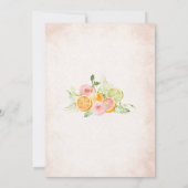 Elegante Waterverf Citrus Pink Flowers bruidswinke Kaart (Achterkant)