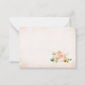 Elegante Waterverf Citrus Pink Flowers Dank u Notitiekaartje (Achterkant)