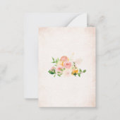 Elegante Waterverf Citrus Pink Flowers Dank u Notitiekaartje (Achterkant)