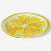 Elegante waterverf citrus Verjaardagsfeest geel Papieren Bordje (Gekanteld)