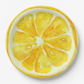 Elegante waterverf citrus Verjaardagsfeest geel Papieren Bordje (Voorkant)