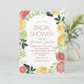 Elegante Waterverf Citrus vrijgezellenfeest Kaart (Staand voorkant)