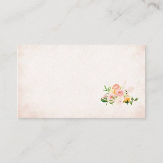 Elegante Waterverf Citrys Pink Flowers baby show Informatiekaartje (Achterkant)