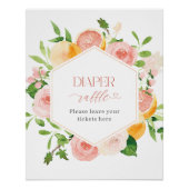 Elegante Waterverf Citrys Pink Flowers baby show Perfect Poster (Voorkant)