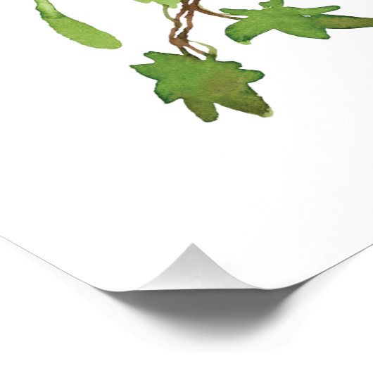 Elegante Waterverf Citrys Pink Flowers baby show Perfect Poster (Hoek)