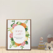 Elegante Waterverf Citrys Pink Flowers baby show Perfect Poster