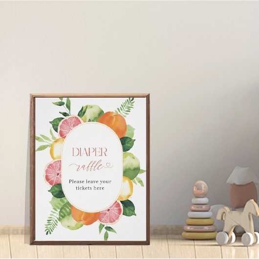Elegante Waterverf Citrys Pink Flowers baby show Perfect Poster