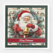 Elegante Waterverf Classic Santa Party servetten (Voorkant)