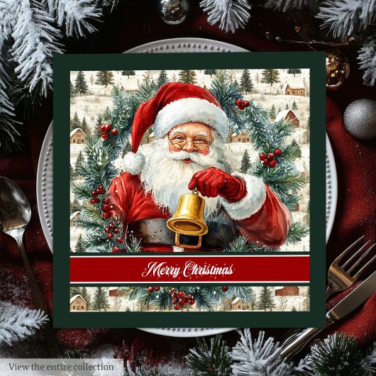 Elegante Waterverf Classic Santa Party servetten