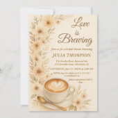 Elegante Waterverf Coffee Bridal Shower Invitation Kaart (Voorkant)