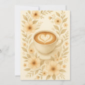 Elegante Waterverf Coffee Bridal Shower Invitation Kaart (Achterkant)