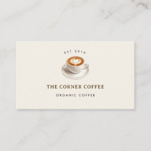Elegante waterverf Coffee shop Visitekaartje