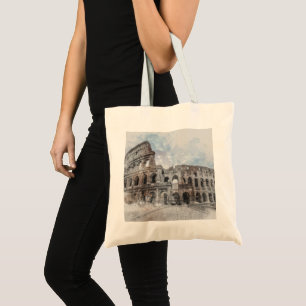 Elegante Waterverf Colosseum Rome Italië Tas – Kun