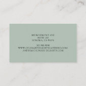 Elegante Waterverf Cook's Table Chef Cateraar Visitekaartje (Achterkant)