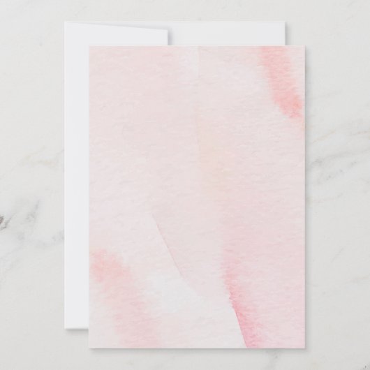 Elegante Waterverf Coquette Roze Bow Girl Baby Sh Kaart (Achterkant)