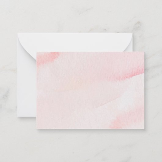 Elegante Waterverf Coquette Roze Bow lint Baby Notitiekaartje (Achterkant)