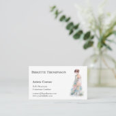 Elegante Waterverf Couture Bruidsmodeontwerper Visitekaartje (Staand voorkant)
