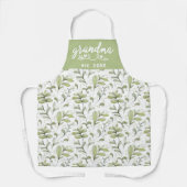 Elegante Waterverf Cranberry takken oma est Schort (Voorkant)