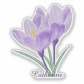 Elegante Waterverf Crocus Sticker (Voorkant)