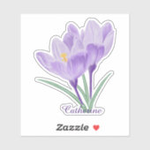Elegante Waterverf Crocus Sticker (Vel)