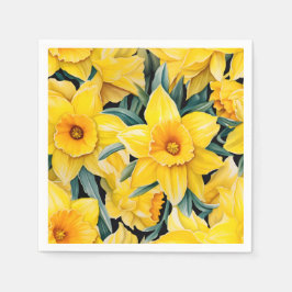 Elegante Waterverf Daffodil Servet