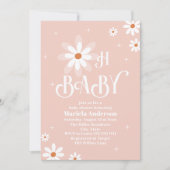 Elegante Waterverf Daisy Oh Baby Baby shower Kaart (Voorkant)