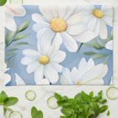Elegante Waterverf Daisy Theedoek (Gevouwen)
