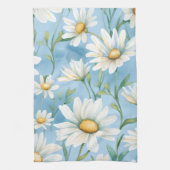 Elegante Waterverf Daisy Theedoek (Verticaal)