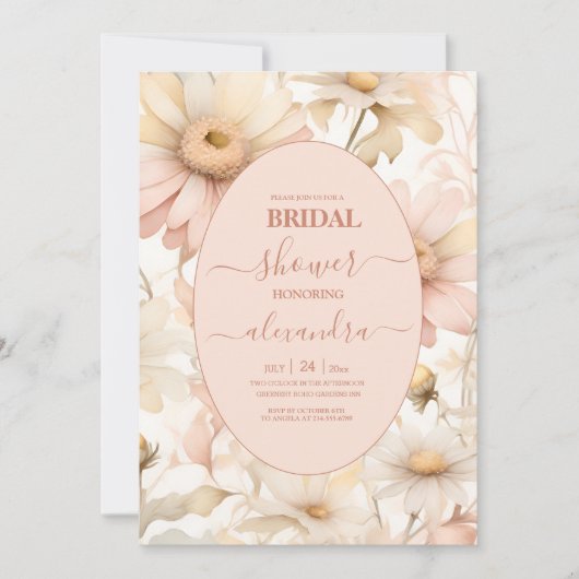 Elegante Waterverf Daisy Vrijgezellenfeest Kaart (Voorkant)