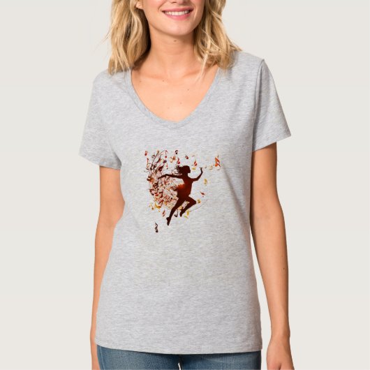 Elegante Waterverf danseres Silhouet T-shirt (Voorkant)