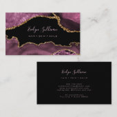 Elegante waterverf Dark Mauve Agaat Visitekaartje (Voorkant / Achterkant)
